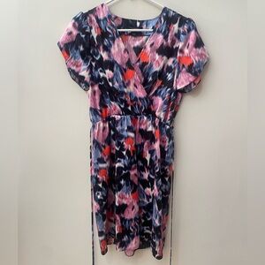 Banana Republic Pink and Blue Satin Mini Dress